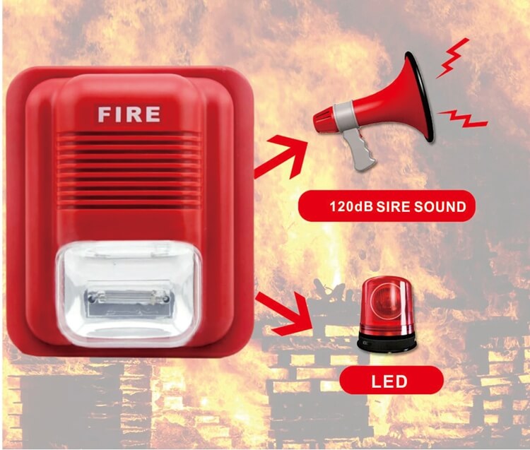 fire strobe siren with sound and light output
