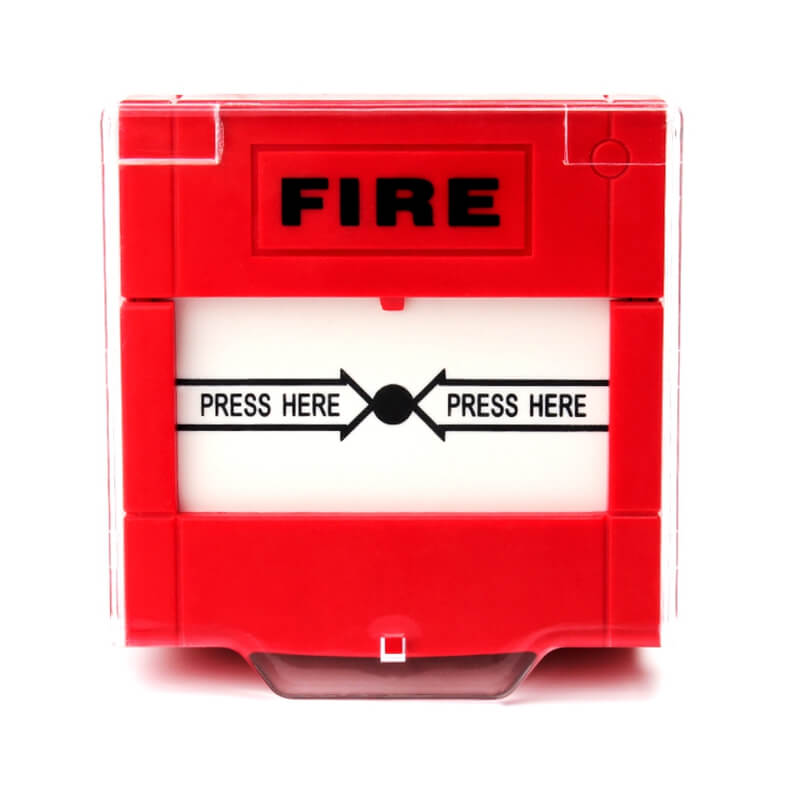 Resettable conventional emergency manual fire alarm call point fire button