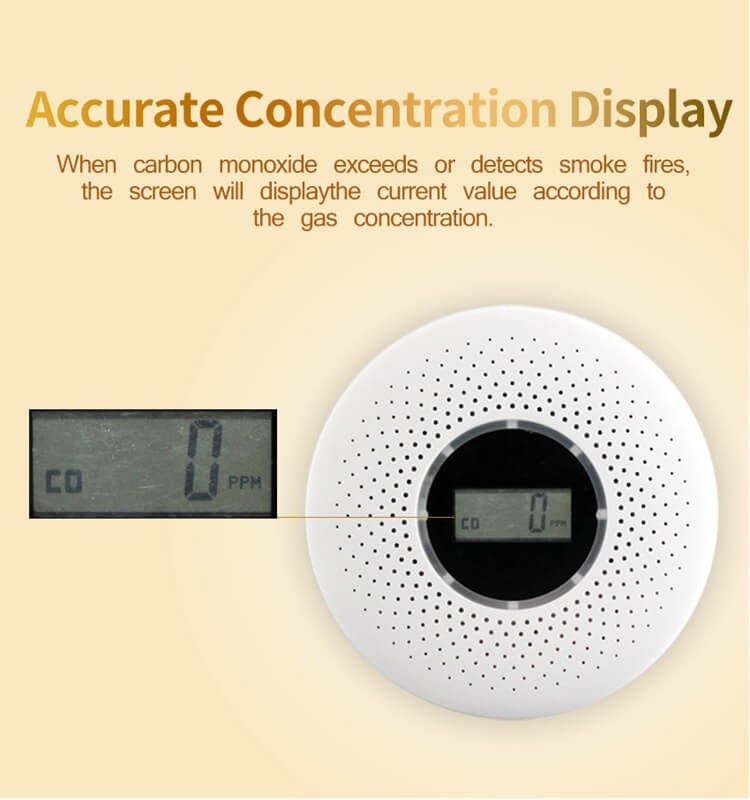 carbon smoke detector or carbon and smoke detector with led