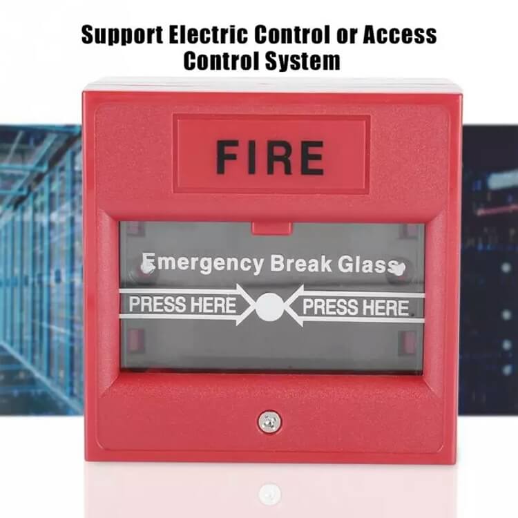 break glass fire alarm/break glass call point supporting access control system