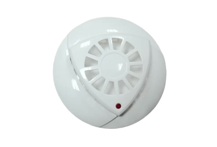 conventional heat detector and mains heat alarm show
