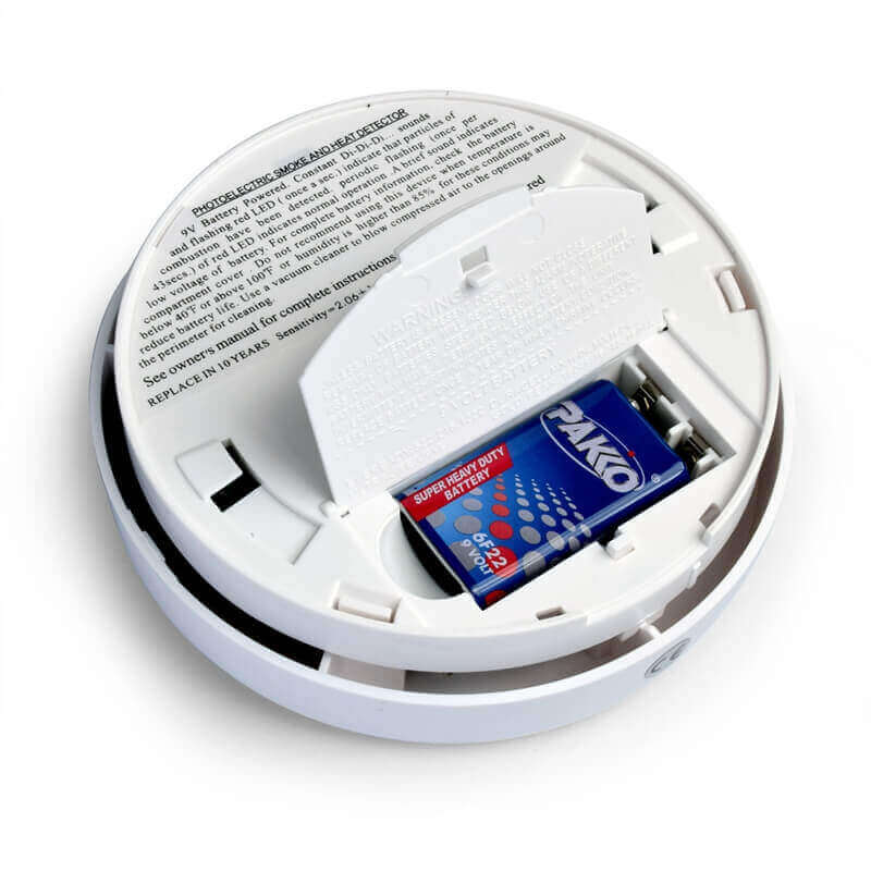 smoke detector and heat detector or fixed heat detector