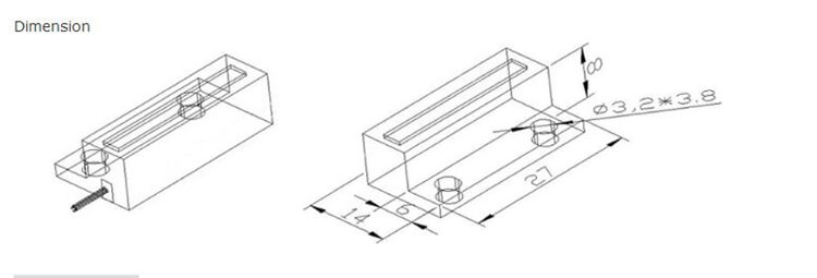 size of door window sensor normally open door contact