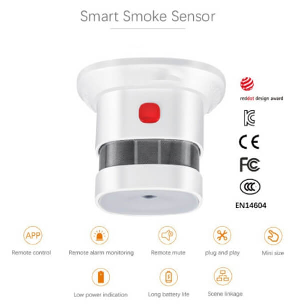 Zigbee Smoke Alarm With Big Hush Button