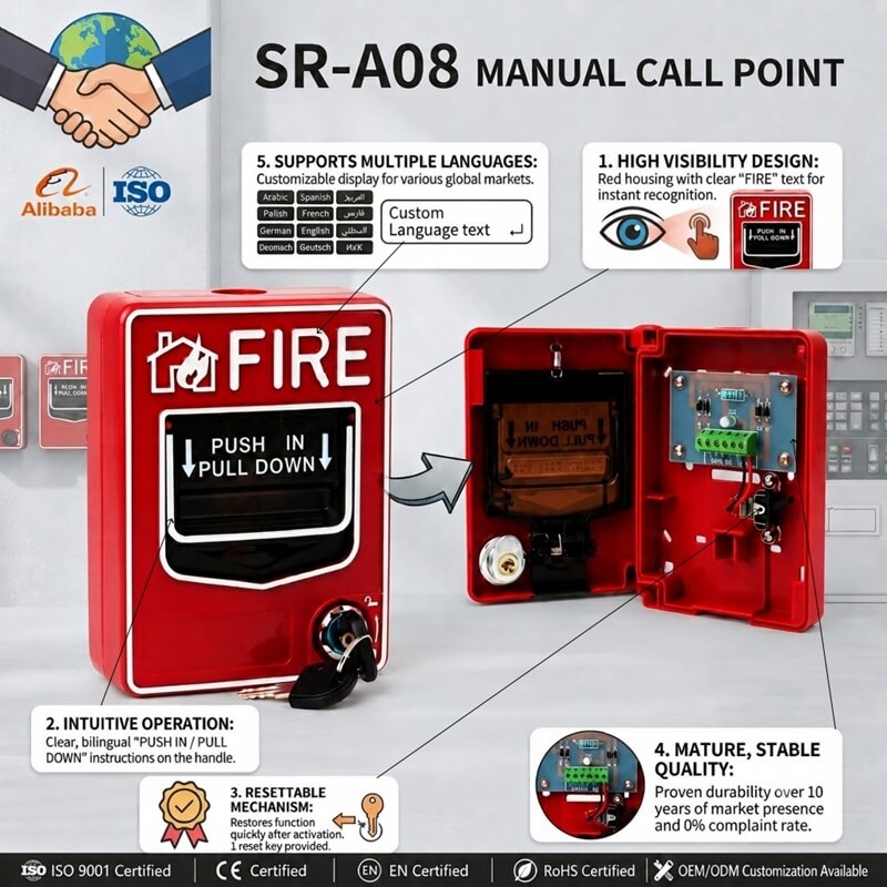 Can This SR-A08 Fire Pull Station Work With Addressable Fire Alarm Panels, Or ？