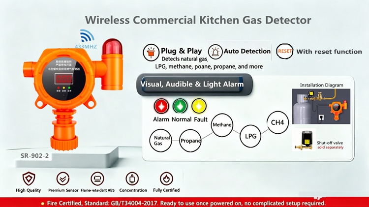 Wireless Commercial Gas Detector