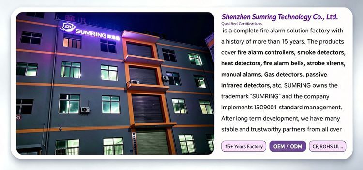 220V mains powered wired fire alarm sensor low power consumption wide temperature range