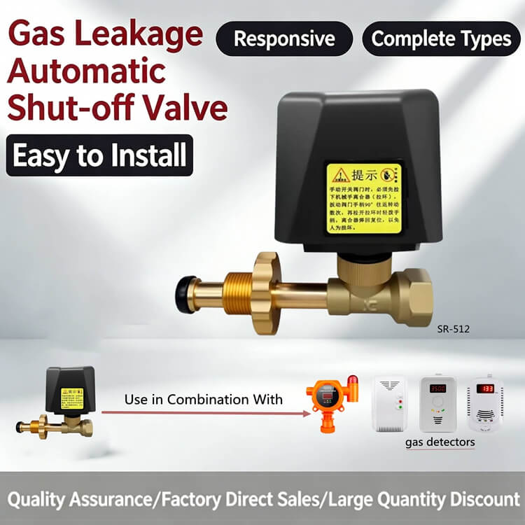 SR-512 DC12V wired explosion-proof LPG gas cylinder manipulator brass automatic shut-off valve