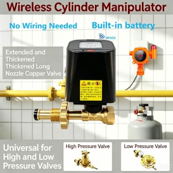 wireless LPG gas cylinder manipulator, RF433 gas valve actuator, battery operated gas shutoff valve, explosion-proof gas manipulator