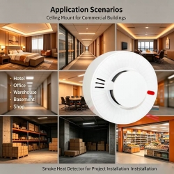 AC220V Wired Commercial Fire Photoelectric Smoke & NTC Heat Combined Detector