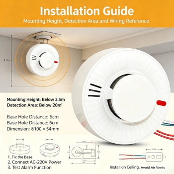 AC220V smoke heat combined detector