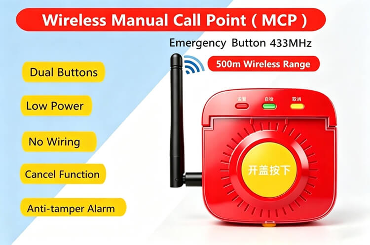 SR-A10R wireless MCP three-color LED status indicator detail