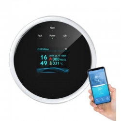 WiFi Smart Gas & Heat Detector, Tuya App Gas Leak & High Temperature Alarm