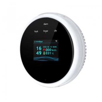 WiFi Smart Gas & Heat Detector, Tuya App Gas Leak & High Temperature Alarm
