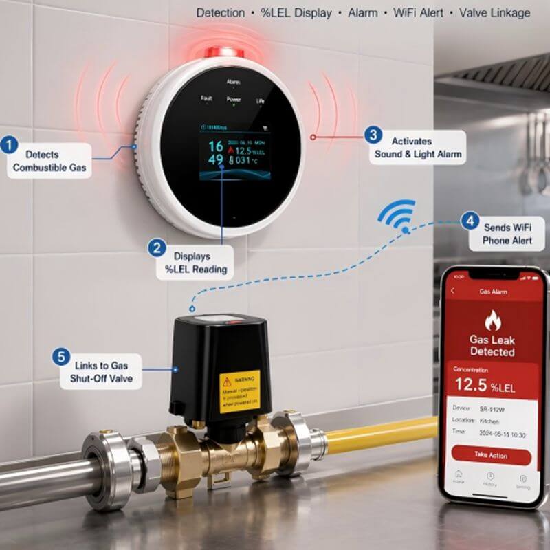 Does This WiFi Gas Detector Work With Valve Actuator For Automatic Gas Shut‑Off?
