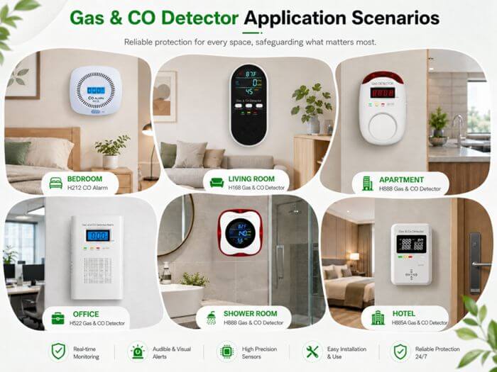 Sumring gas and carbon monoxide detector, suitable for bedrooms, apartments, hotels, offices, shower rooms and many application scenarios