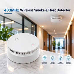 Battery‑Powered Wireless 2‑in‑1 Photoelectric Smoke & Heat Combined Detector