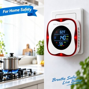AC Plug-in 4 in 1 Alarm Carbon Monoxide & Natural Gas Combination Detector