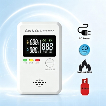 4-in-1 Plug-in Natural Gas & Carbon Monoxide Detector, CO Methane Gas Leak Alarm